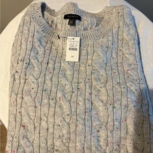 Talbots Gray Cable Knit Sweater